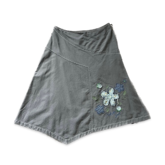 Floral Asymmetrical Skirt - Picture 1 of 5